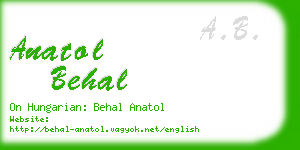 anatol behal business card
